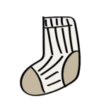 Cartoon drawing colourful sock
