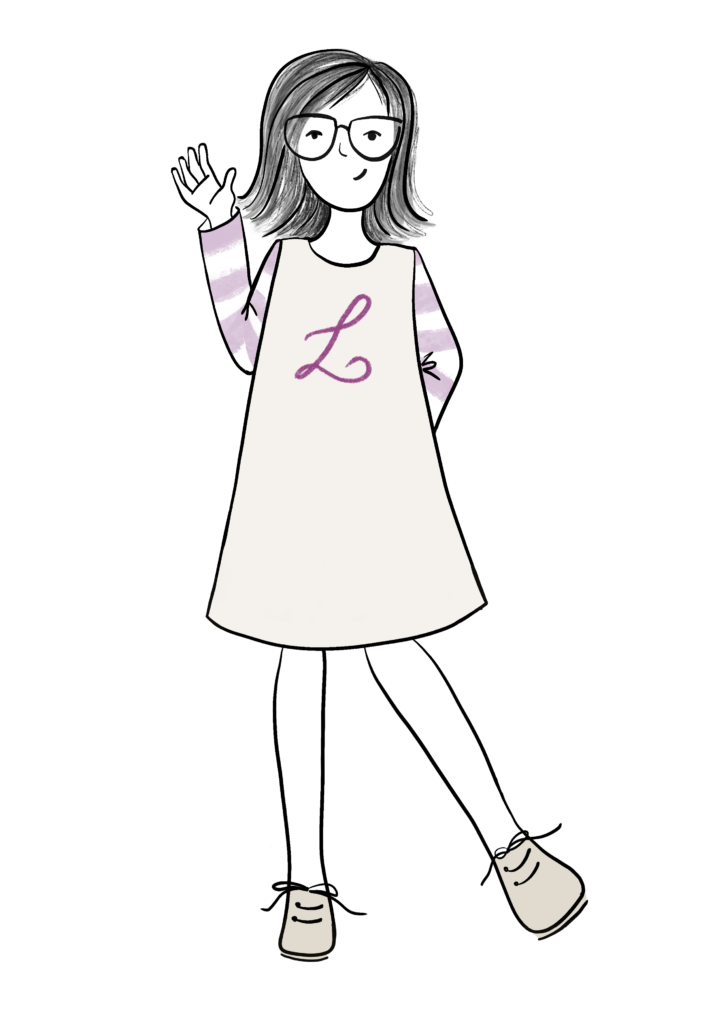Lisa standing and waving